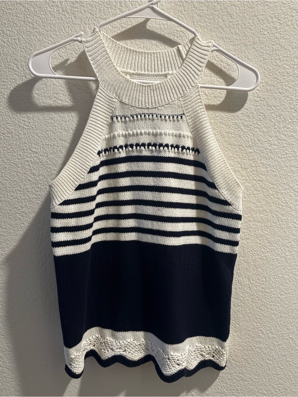 Loft | Sweater Tank | Navy & White | Medium